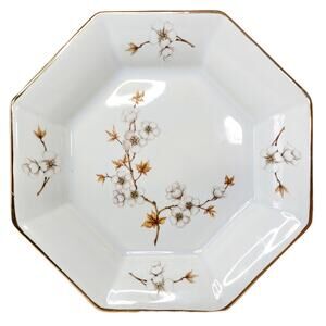 Hyalyn Pottery USA 173 Cherry Blossom Vintage Trinket Tray Catchall Hexagon